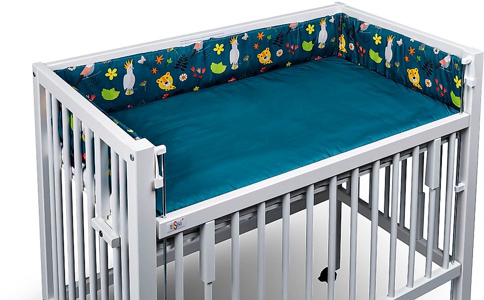 tiSsi® Bettnestchen »Maxi, petrol Jungle«, (2 tlg., Nestchen und Einlage), günstig online kaufen