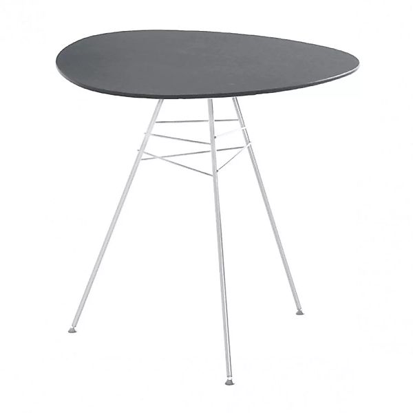 Arper - Leaf Gartentisch dreieckig H74 - grau/Gestell mattweiß/lackiert/Tis günstig online kaufen