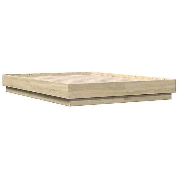 vidaXL Bettgestell Sonoma-Eiche 135x190 cm Holzwerkstoff 3209879 günstig online kaufen