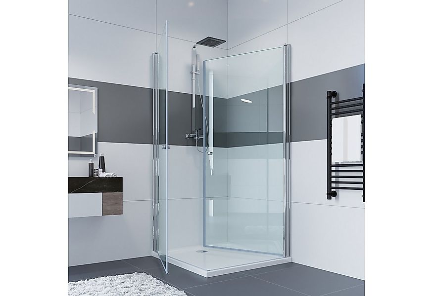 IMPTS Eckdusche Duschkabine Eckeinstieg Pendeltür Doppelt Schwingtüre, BxT: günstig online kaufen