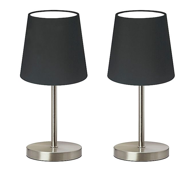TRANGO LED Tischleuchte, 2er Pack 2017-07BL Nachttischlampe BLACKY Tischleu günstig online kaufen