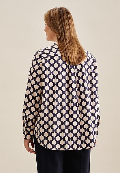 seidensticker Hemdbluse "Schwarze Rose", Langarm Kragen Geometrische Muster günstig online kaufen