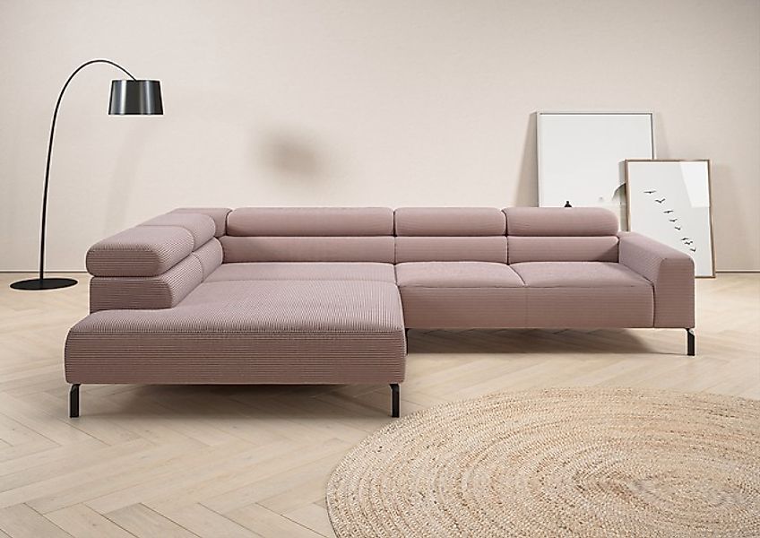 Home affaire Ecksofa »Antonelli, L-Form, inkl. Kopfteilverstellung, Breite günstig online kaufen