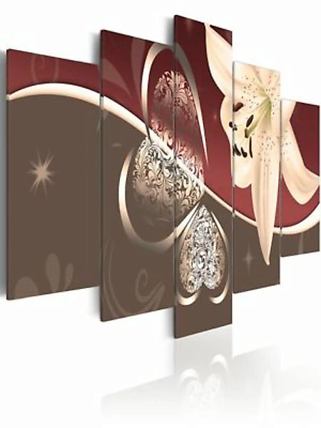 artgeist Wandbild Abstrakte Komposition mit Lilie - 5 Teile mehrfarbig Gr. günstig online kaufen