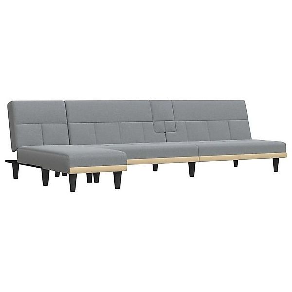 vidaXL Sofa Schlafsofa in L-Form Hellgrau 255x140x70 cm Stoff Chaiselongue günstig online kaufen