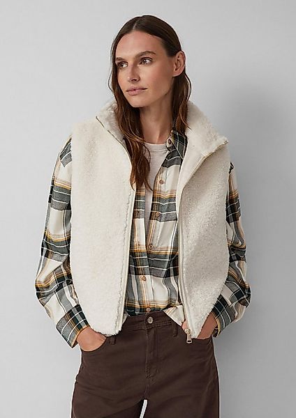 s.Oliver Outdoorjacke Outdoor-Weste Weste aus Teddyplüsch mit Eingrifftasch günstig online kaufen