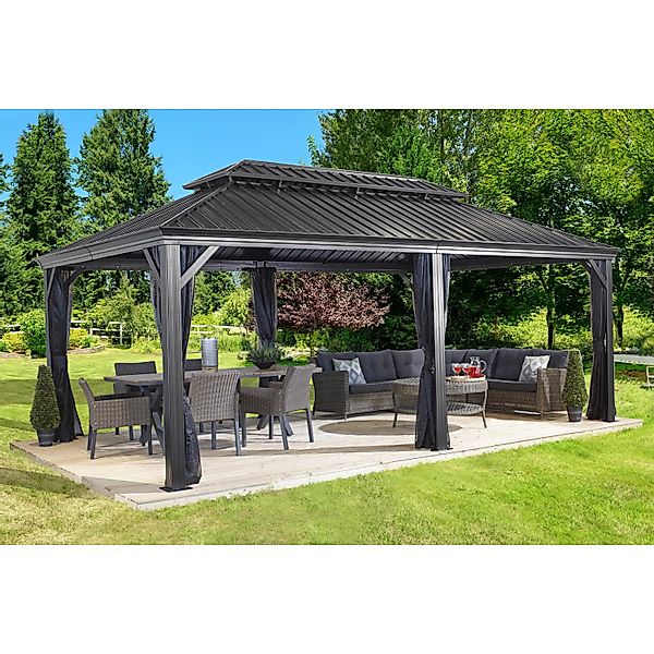 Sojag Aluminium Pavillon Messina 12 x 20 Anthrazit 363 cm x 598 cm x 307 cm günstig online kaufen