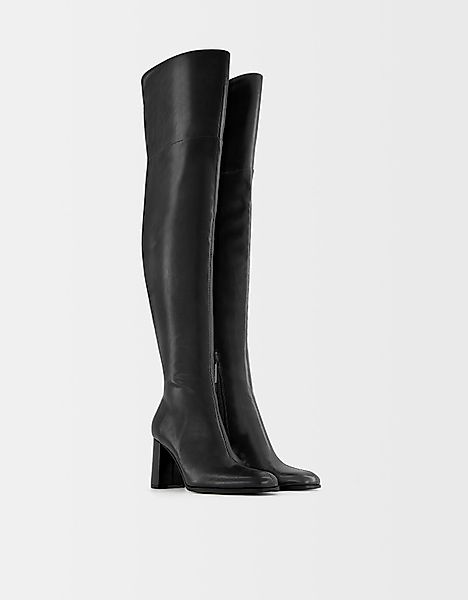 Bershka Absatzstiefel Mit Xl-Schaft Damen 38 Schwarz günstig online kaufen