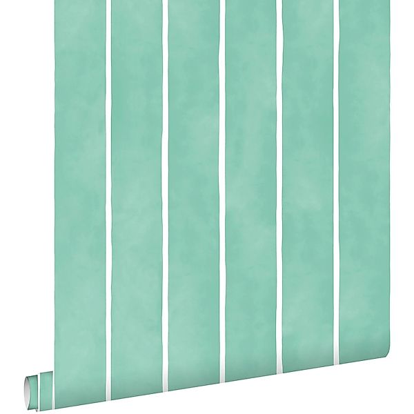 ESTAhome Tapete Streifenmuster Grün und Weiß 50 x 900 cm günstig online kaufen