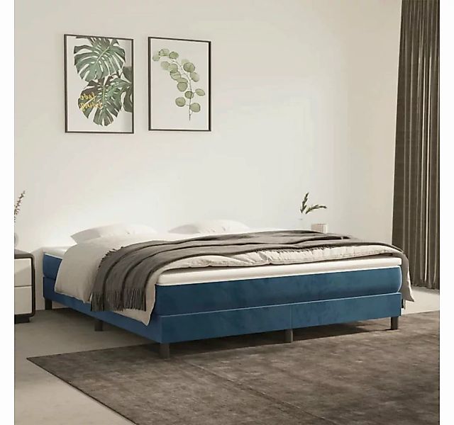 furnicato Bett Boxspringbett mit Matratze Dunkelblau 160x200 cm Samt günstig online kaufen