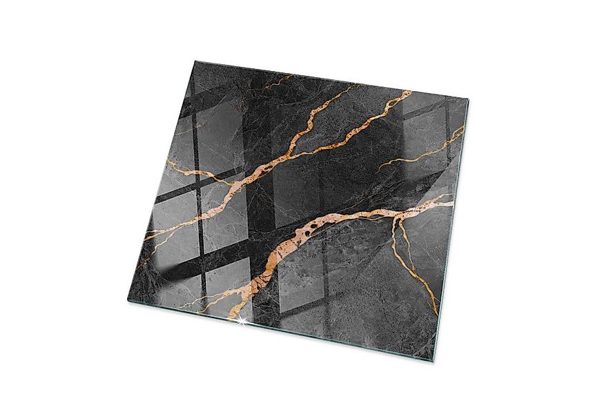 Tulup Tischplatte Tisch Glasplatte Ersatz Marmormuster mit Adern Glas Tisch günstig online kaufen