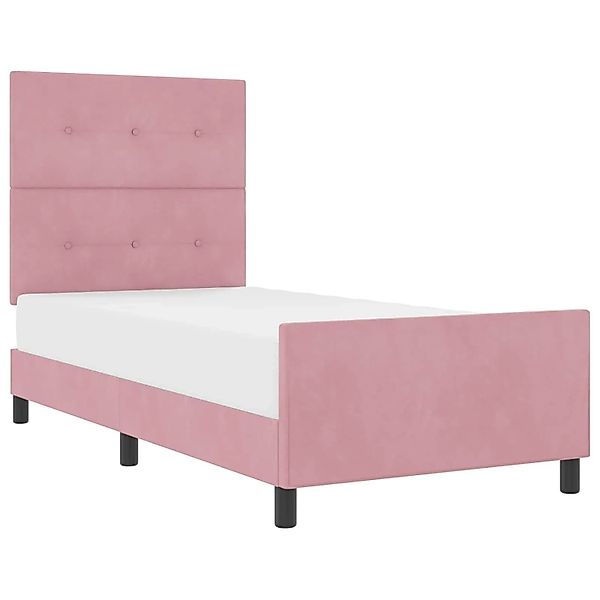 vidaXL Boxspringbett mit Kopfteil Rosa 100 x 200 cm Samt 3344926 günstig online kaufen