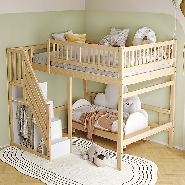 REDOM Etagenbett Kinderbett Holzbett Einzelbett (mit günstig online kaufen