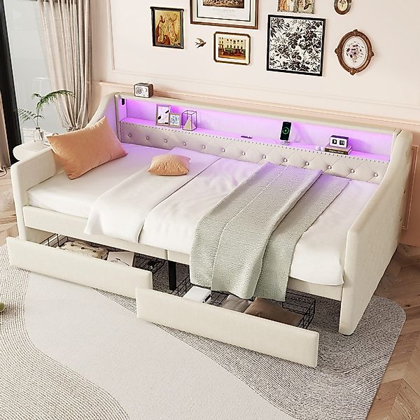 OKWISH Daybett Tagesbett, Funktionsbett,mit USB-Ladebuchse (mit günstig online kaufen