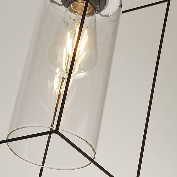 Pendelleuchte Vesperon, transparent, Glas, 3-flammig, 75 cm günstig online kaufen