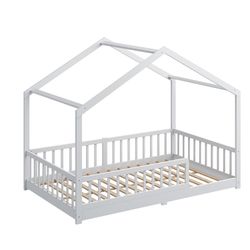 CADANI Kinderbett Malte Bodenbett Hausbett weiß günstig online kaufen