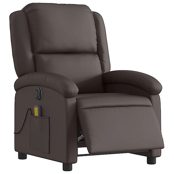 vidaXL Sessel Massagesessel Elektrisch Dunkelbraun Echtleder günstig online kaufen