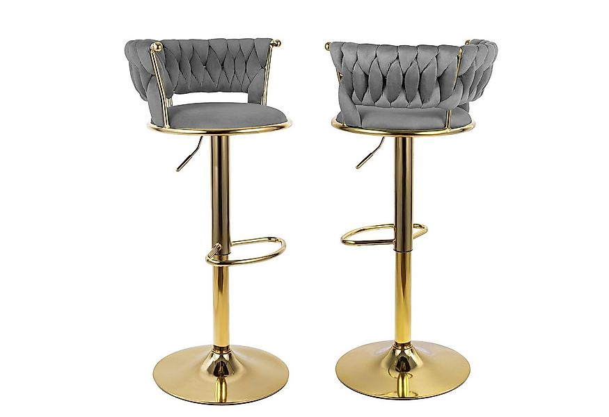 HawthyHome Barhocker Barstuhl mit Rückenlehne und Fußstütze höhenverstellba günstig online kaufen