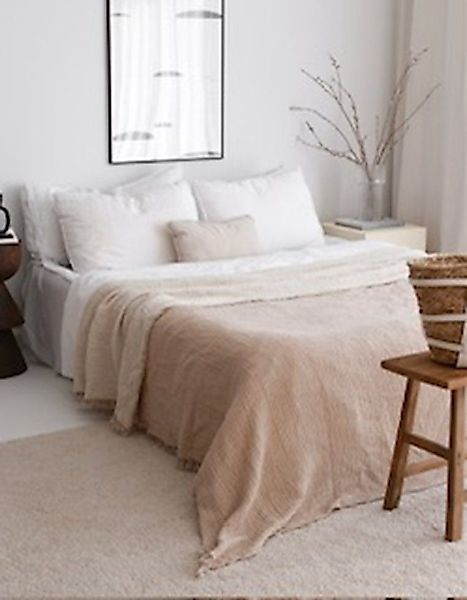 Wohndecke Bio-Musselin Wohndecke in Graubeige zum günstig online kaufen
