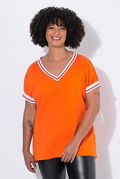 Angel of Style Sweatshirt Sweater oversized V-Ausschnitt Streifenbündchen günstig online kaufen