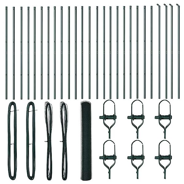 vidaXL Zaunpfosten Grün 50 x 1,4 m 25 mm Maschenweite Stahl und PVC 3352717 günstig online kaufen