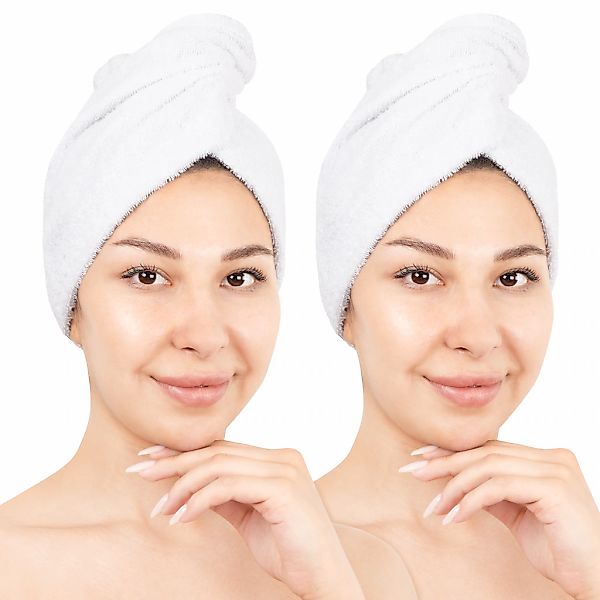 HAMMETEX Turban-Handtuch "2er Set Haarturban Damen, 100% Baumwolle, Flausch günstig online kaufen