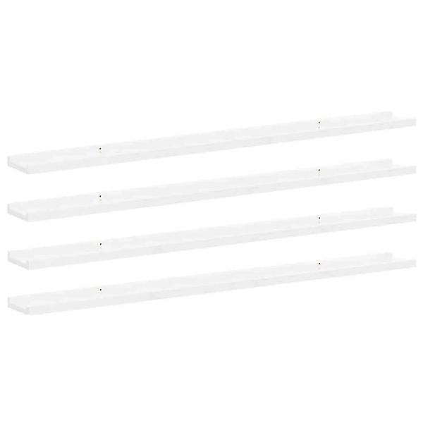 vidaXL Wandregale 4 Stk Hochglanz-Weiß 115x9x3 cm 326657 günstig online kaufen