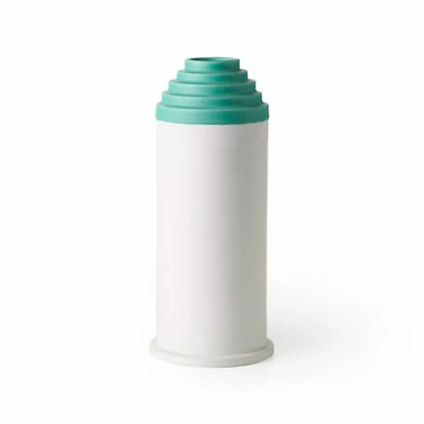 Vase Projet Memphis - Stepped keramik grün weiß / By Ettore Sottsass - Bito günstig online kaufen