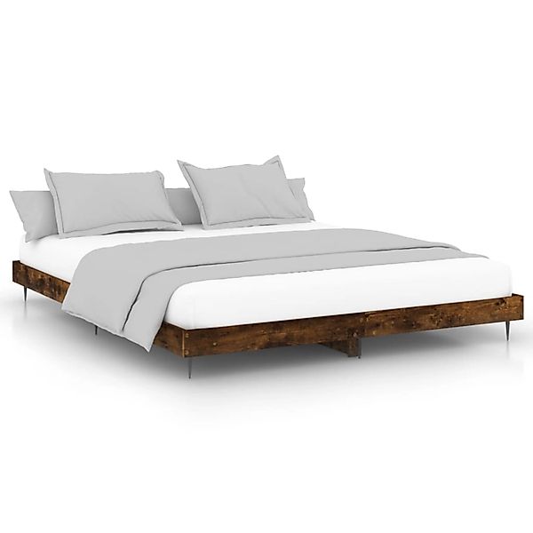 vidaXL Bettgestell ohne Matratze Räuchereiche 200x200 cm Holzwerkstoff 8322 günstig online kaufen