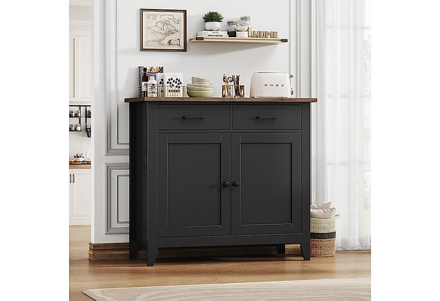 HOMECHO Sideboard, Küchenschrank mit Arbeitsplatte, 2 Schubladen, 82x40x91c günstig online kaufen