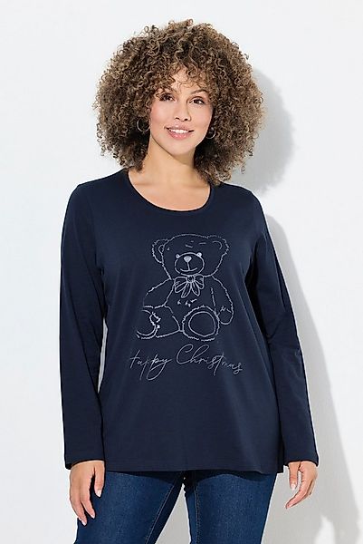 Ulla Popken Longsleeve Shirt Weihnachtsmotiv Classic Rundhals Langarm günstig online kaufen