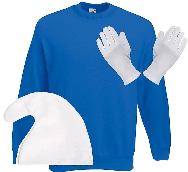 coole-fun-t-shirts Kostüm Blauer Zwerg Kostüm Verkleidung Mütze, Handschuhe günstig online kaufen