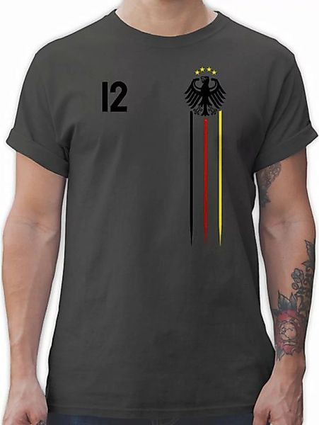 Shirtracer T-Shirt 12 Mann Deutschland, Adler Germany Schwarz Rot Gold, Bun günstig online kaufen