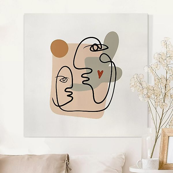 Leinwandbild Picasso Interpretation - Wangenkuss günstig online kaufen
