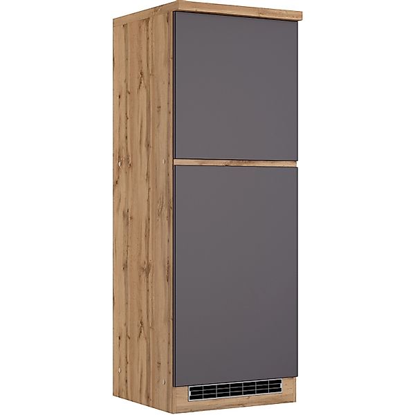 Held Möbel Küchen-Kühlschrankumbauschrank Turin 60 cm Graphit/Wotaneiche günstig online kaufen