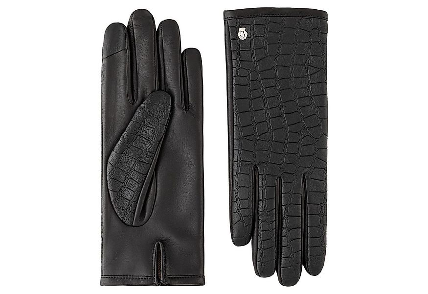 Roeckl Lederhandschuhe ROVERETO Lederhandschuhe mit Croco-Prägung günstig online kaufen