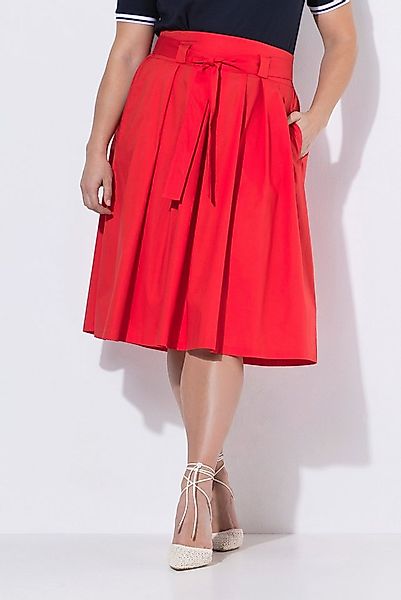 Ulla Popken Jerseyrock Faltenrock A-Linie Komfortbund Bindeband günstig online kaufen