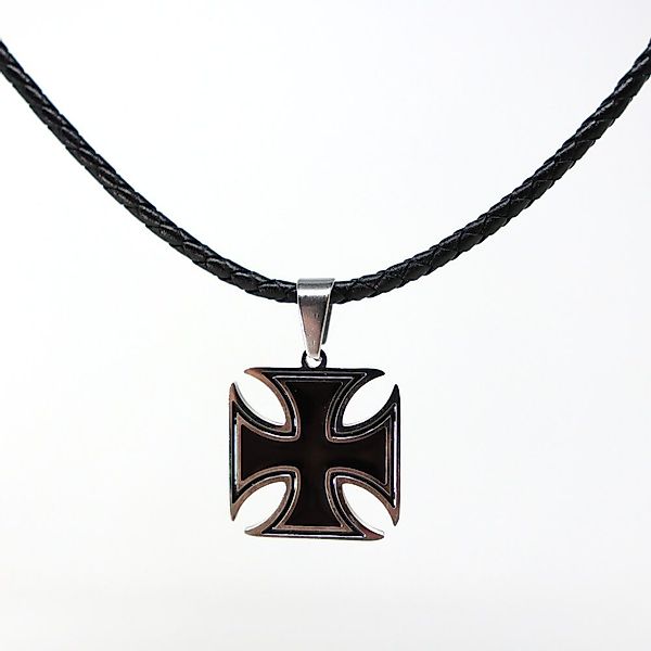 DALMARO Kette mit Anhänger Lederkette Edelstahlkette 316L EISERNE KREUZ, He günstig online kaufen