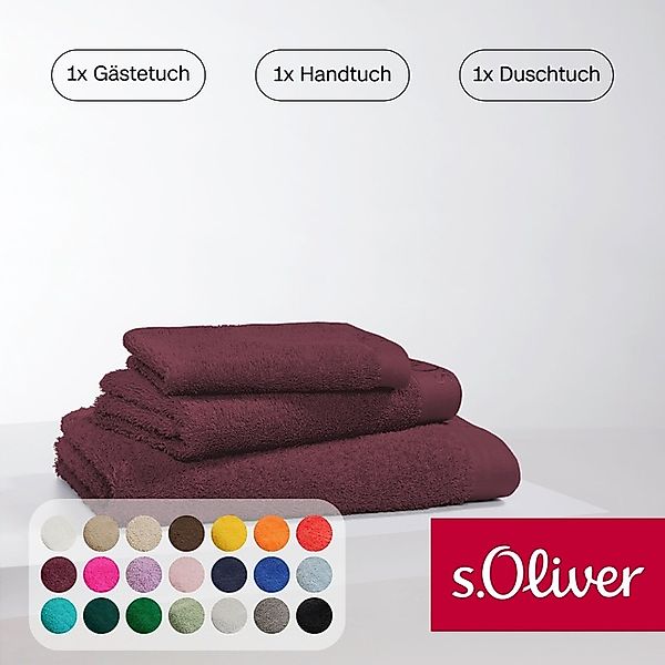 s.Oliver Handtuch Set »s.Oliver, Premium Qualität, 600 gr/m²,«, Set, 3 tlg. günstig online kaufen