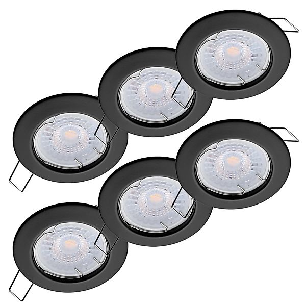 Oktaplex 6er Set Einbauspot Sedan Stufenlos Dimmbar Warmweiß 3000K 380lm 5W günstig online kaufen