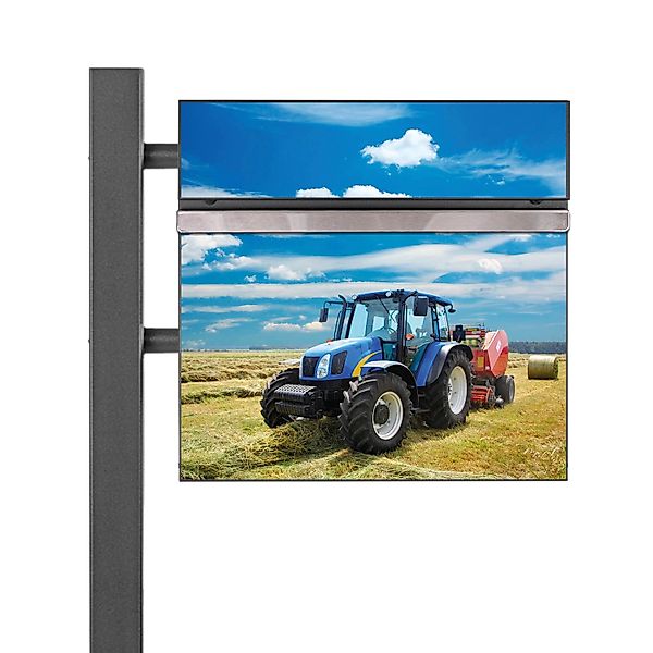 Banjado Standbriefkasten Anthrazit 45x120x16.5cm Groß Inkl. Montagematerial günstig online kaufen