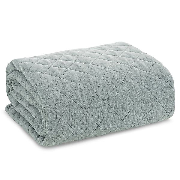 Eurofirany Tagesdecke LEINOPTIK, Karomuster Steppung Doppelbett günstig online kaufen