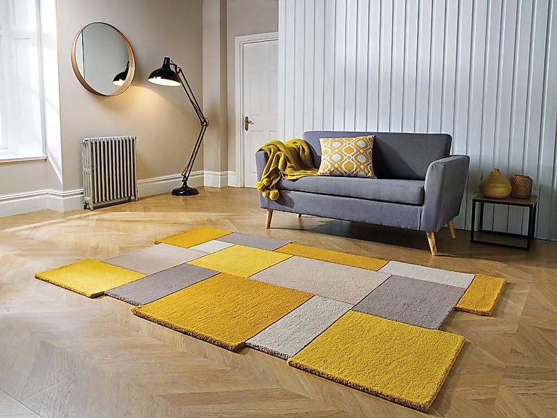 FLAIR RUGS Wollteppich "Abstract Collage, 100% Wolle" rechteckig 11 mm Höhe günstig online kaufen
