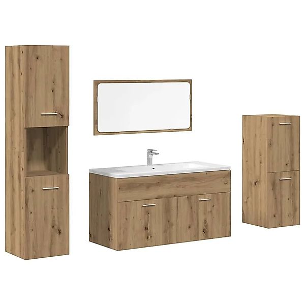 vidaXL 4-Tlg Badmöbel-Set Artisan-Eiche Holzwerkstoff 3328590 günstig online kaufen