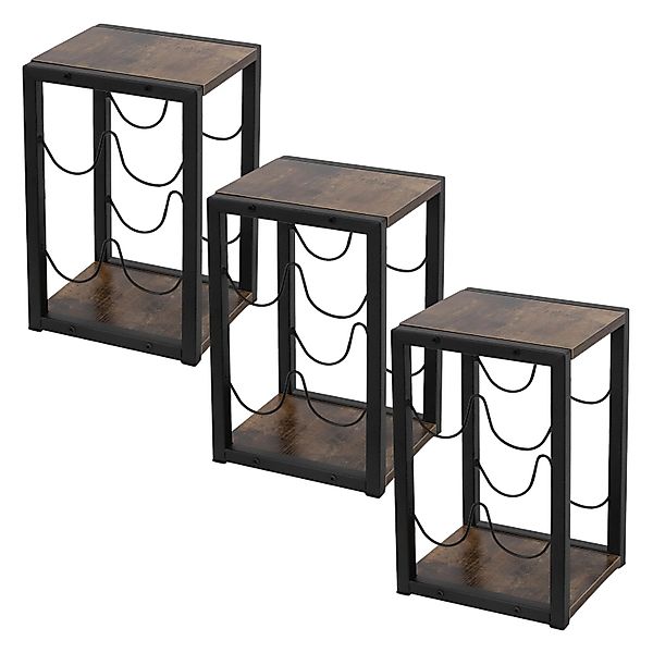 ML-Design 3x Weinregal für 4 Flaschen 24x21x37,5cm Freistehendes aus Holz M günstig online kaufen
