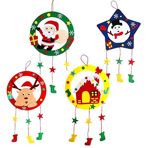 Coonoor Dekohänger Weihnachtskränze Bastelset für Kinder,Weihnachtsbaum günstig online kaufen