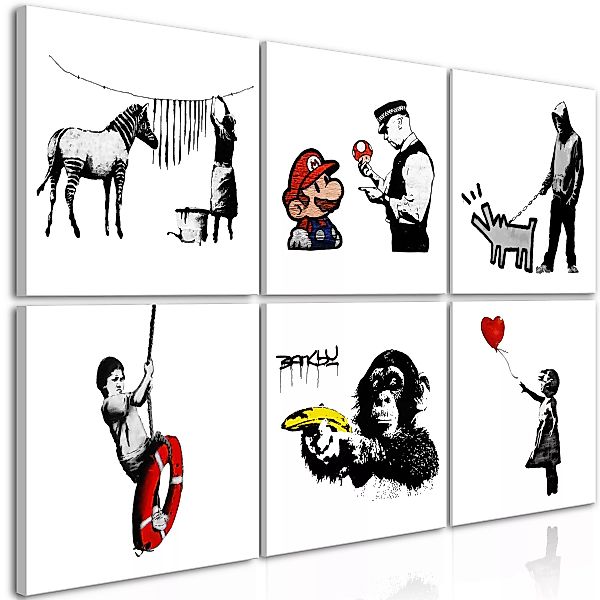 Wandbild - Banksy Style (6 Parts) günstig online kaufen