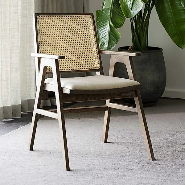 Esstisch Stühle aus Eiche Massivholz dunkel Armlehnen (2er Set) günstig online kaufen