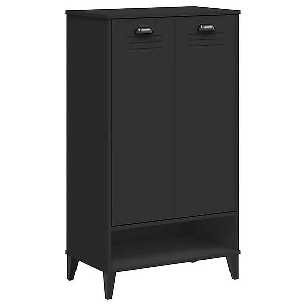 vidaXL Schuhschrank Schuhregal VIKEN Schwarz Massivholz Kiefer günstig online kaufen