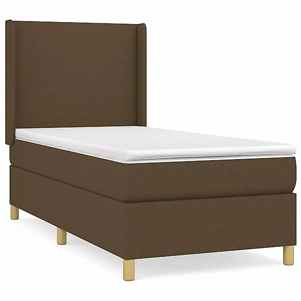 Vidaxl Boxspringbett Mit Matratze Dunkelbraun 100x200 Cm Stoff günstig online kaufen